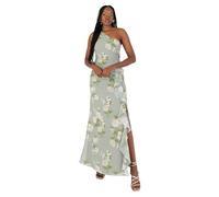 Anaya with Love Women's Maxi Dress Ladies Sleeveless One-Shoulder Asymmetric Split Waterfall Ruffle A-Line Bridesmaid Wedding Guest Prom NAN, Sage Green Floral, 40 Donna