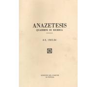 Anazetesis. Quaderni di ricerca. 8-9, 1983-84 - [Comune di Pistoia]