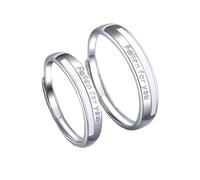 ANAZOZ Anelli Argento 925 Personalizzati Coppia, Lettere, Anelli Regolabili Donna Argento