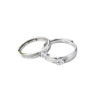 ANAZOZ Anelli Argento Sterling 925 Donna e Uomo Personalizzati con Nome, Rotondo con Zirconia Cubica, Anelli in Argento Donna Regolabili