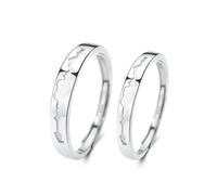 ANAZOZ Anelli Argento Sterling 925 Personalizzati Uomo Donna, Elettrocardiogramma, Anelli Argento Regolabili