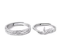 ANAZOZ Anelli Argento Sterling 925 Uomo e Donna Fidanzamento Personalizzati, Rami e Uccelli, Anelli Argento Fidanzamento Regolabili