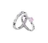 ANAZOZ Anelli Argento Sterling Uomo e Donna Personalizzabili, Geometrico con Zirconia Cubica, Anelli Argento Regolabili