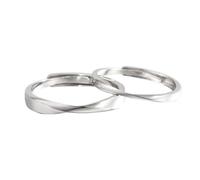 ANAZOZ Anelli Coppia Argento 925 Personalizzati, Rotondo Semplice, Anelli di Fidanzamento Regolabili Argento