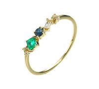 ANAZOZ Anelli da Donna Fedine Fidanzamento Quadrato e Rotondo con Pietra Preziosa Creata, Anelli Oro Giallo Donna 750 18K, Oro, Taglia 9(49mm)