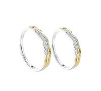 ANAZOZ Anelli da Donna Uomo Personalizzati Argento Sterling 925, Geometrico, Anelli Argento Oro Fidanzamento Regolabili