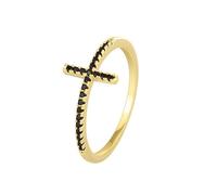 ANAZOZ Anelli da Fidanzamento per Donna Croce con Agata, Anelli 18Kt Oro per Donna, Oro, Misura 17(57mm)