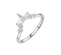 ANAZOZ Anelli Donna Fedine Fidanzamento Marchesa con Granato Sintetico, Anelli di Oro Bianco 18 K per Donna, Argento, Taglia 9(49mm)