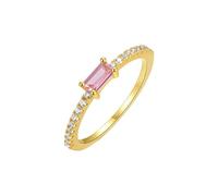 ANAZOZ Anelli Fidanzamento Donna Rettangolo con Quarzo Rosa e Moissanite, Anelli Donna Oro 9 K, Oro, Taglia 23(63mm)