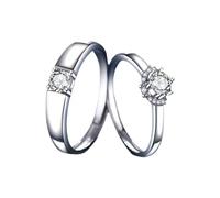ANAZOZ Anelli Personalizzabili Uomo e Donna Argento Sterling 925, Rotondo con Zirconia Cubica, Anelli Fidanzamento Coppia Regolabili Argento