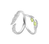 ANAZOZ Anelli Uomo Donna in Argento Sterling Personalizzati, Rami e Foglie con Zirconia Cubica, Anelli di Fidanzamento Regolabili Argento