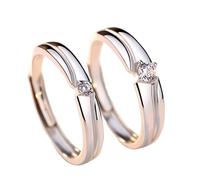 ANAZOZ Anelli Uomo Donna Personalizzati con Nome Argento 925, Rotondo con Zirconia Cubica, Anelli Argento di Fidanzamento Regolabili