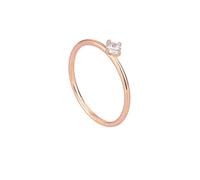 ANAZOZ Anello Anniversario Matrimonio per Donna Solitaire Rotondo 4 Artigli con Moissanite, Anelli Donna Oro Rosa 14Kt, Oro Rosa, Misura 13(53mm)