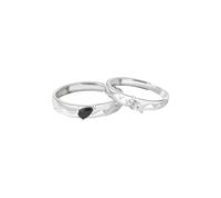 ANAZOZ Anello Argento 925 Donna e Uomo Incisione Personalizzata, Puzzle Cuore con Zirconia Cubica, Anelli Donna Regolabili Argento