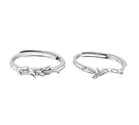 ANAZOZ Anello Argento Sterling Personalizzato Uomo Donna, Rami e Fiori, Anelli Argento Donna Regolabili