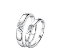 ANAZOZ Anello Donna e Uomo Argento 925 Matrimonio, Puzzle Cuore con Zirconia Cubica, Anelli in Argento Regolabili Donna