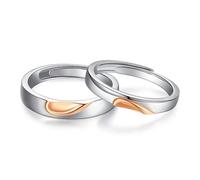 ANAZOZ Anello Donna Uomo Argento Sterling 925 Matrimonio, Puzzle Cuore, Anelli Argento Oro Rosa Regolabili Uomo