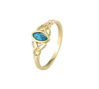 ANAZOZ Anello Eternity per Donna Marchese con Turchese, Anello D'Oro Donna 14 Kt, Oro, Misura 11(51mm)