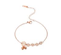 ANAZOZ Cavigliera in Acciaio Inossidabile, Monete e Campane, Cavigliera Donna Regolabile 20 + 5 CM, Oro Rosa