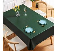 ANAZOZ Centrotavola Tovaglia Rettangolari Tinta Unita Tovaglie Antimacchia 140 W x 200 L CM,Tovaglie PVC da Cucina Verde Scuro
