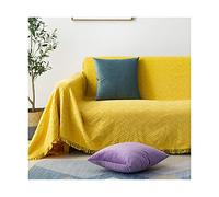 ANAZOZ Copridivano Universale 3 Posti,Fodere Divano Giallo Copriseduta Divano Cotone Motivo Geometrico,3 Posti(180x230CM)