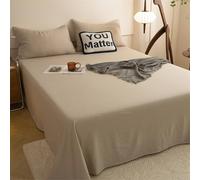 ANAZOZ Copriletto Matrimoniale e 2 Federe Caffè,230 x 250 cm,Lenzuola di Matrimoniale Tinta Unita Copriletto Matrimoniale Estivo