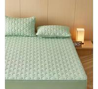 ANAZOZ Coprimaterasso Matrimoniale ad Angoli 120x190cm,Lenzuola in Matrimoniale Tinta Unita con Motivo Geometrico Copriletto Estivo Verde