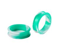 ANAZOZ Dilatatore 28mm Tunnel,Dilatatori Orecchie Silicone 2Pezzi Dilatatore Piercing Cavo Rotondo Set Dilatatori Lobo Bianco Verde