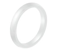 ANAZOZ Fedi Personalizzabili Anello Uomo Donna Fedina,3MM con Rotondo Lucido Anelli Ceramica Uomo Anelli Bianco Anelli Fidanzamento Donna Taglia 12(52mm)