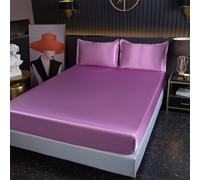 ANAZOZ Lenzuola Matrimoniali con Angoli e 2 Federe Viola,150 x 200 cm,Lenzuola Copriletto Matrimoniale Tinta Unita Letto Matrimoniale