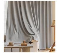 ANAZOZ Tenda Rod Pocket,2 x 140W x 215H CM,Tende Salotto Moderne 2 Pezzi Tinta Unita Oscurante Tendina Grigio