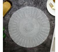 ANAZOZ Tovaglietta Americana Moderna 8,38 CM, PVC,Rotondo con Cavo,Set Tovagliette Americane Argento