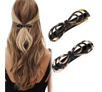 ANBALA 2 fermagli per capelli francesi a forma di tartaruga, da donna, con fiocco, fermagli per capelli da donna, per capelli medi e spessi