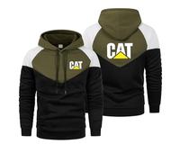 ANBCUOT Felpa con Cappuccio Invernale Ca.TER-Pillar, Hip Hop a Sweatshirt, Ideale per Sport, Fitness, Bodybuilding(Green,L)
