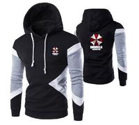 ANBCUOT Felpa Tascabile con Cappuccio Resid.ent evil, Felpa Magro in Contrasto Colore, Felpa da Pesca, per Autunno Inverno(Black,S)