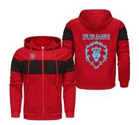 ANBCUOT Felpa Uomo con Cappuccio Stampato World of Warcra-ft, Cappuccio e Zip, Slim Fit Cardigan Felpa a Manica Lunga Casual(Multicolor 7,XL)