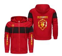 ANBCUOT Felpa Uomo con Cappuccio World of Warcra-ft, Giacca con Zip Intera Maglia di Tuta Uomo, Slim Fit Cardigan Felpa a Manica Lunga Casual(Multicolor 6,S)