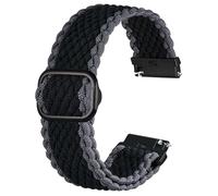 Anbeer 22mm Fascia Orologio in Nylon Intrecciato con Chiusura Solo Loop Cinturino sostitutivo elastico con fibbia regolabile e sgancio rapido,Grigio bicolore con fibbia nera