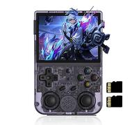 Anbernic RG353V, Console Portatile16GB+64G, Console Giochi con Linux Sistema e RK3566 sistema Android 11, Retro Console Funzione WIFI e Bluetooth e 4452 Giochi,Trasparente Viola