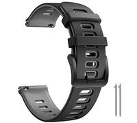 ANBEST 22mm Cinturino Compatibile con Vivoactive 4/Venu 2/Gear S3 Frontier Cinturino, Braccialetto in Silicone Morbido per Galaxy Watch 46mm/Galaxy Watch 3 45mm/Huawei GT Smart Watch, Nero/Grigio
