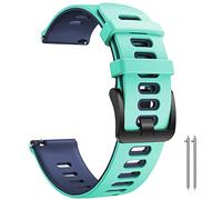 ANBEST 22mm Cinturino Compatibile con Vivoactive 4/Venu 2/Gear S3 Frontier Cinturino, Braccialetto in Silicone Morbido per Galaxy Watch 46mm/Galaxy Watch 3 45mm/Huawei GT Smart Watch, Menta/Blu