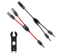 ANBOO 1 cavo a pannello solare + strumento, cavo solare 4 mm2, connettore MC4(1 a 2 fili), Y connettori cavi, pannelli solari, rosso e nero, cavo Mc4, pannello solare Ecoflow