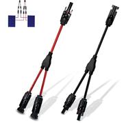 ANBOO 1 Cavo Pannello Solare, Cavo Solare 4 Mm2(Compatibile con 6 mm2), Connettore MC4(1 A 2 Rami), Y Connettori Cavo, Pannelli Solari, Rosso E Nero, Cavo Mc4, Pannello Solare Ecoflow