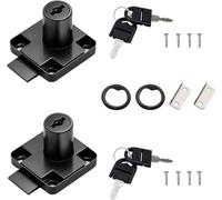 ANBOO 2 serrature per cassetta delle lettere, serratura per cassetto da scrivania con chiave accessori, a cilindro con chiavi a camma in lega di zinco per chiudere gli armadi (nero)