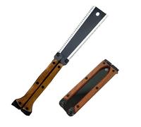 ANBOO Sega a mano giapponese con lama pieghevole a doppio taglio SK5 da 16,5 cm per lavorazione del legno, campeggio, fai da te e potatura da giardino