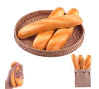 Anboor 3 bastoncini lunghi per baguette, morbidi e profumati | Giocattoli artificiali a forma di baguette, giocattolo per alimenti, cucina giocattolo per bambini, profumato