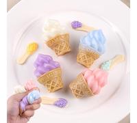 Anboor - 4 mini giocattoli per gelato, per zaini, giocattoli da stress sensoriali per bambini e adulti (colore casuale)