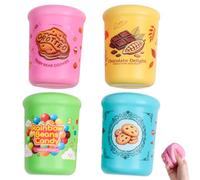 Anboor 4 pezzi lento aumento della spazzatura Squish Kawaii Fiidget giocattoli per bambini adulti autismo regali di compleanno colori casuali blu verde giallo rosa