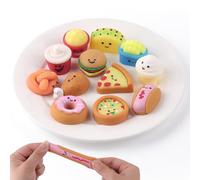 Anboor Mini giocattolo per squisiti alimentari - 12 giocattoli morbidi Kawaii Cibo Stress-Squeeze per bambini, mini giocattoli per alimenti spazzatura cibo per feste e imbottiture per bag