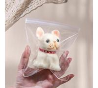 Anboor Squishies giocattolo per cani - Giocattolo morbido per cani color crema per bambini e adulti, simpatico giocattolo sensoriale realistico con collare (10,4 cm)